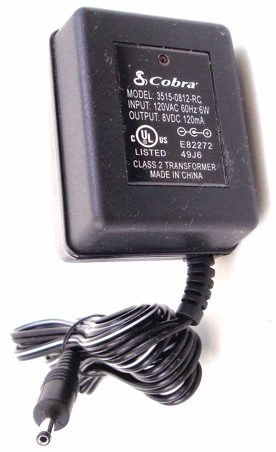 AC WALL CHARGER FOR COBRA PR900-120V 60HZ 6W INPUT