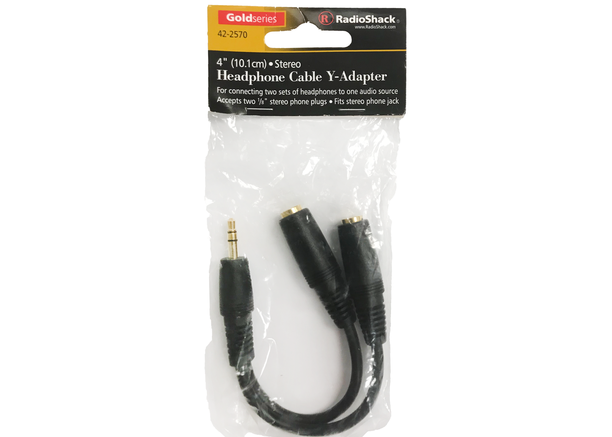 AC3BX-G 6"3.5MM MALE PLUG TO DOUBLE FEMALE(GOLD)