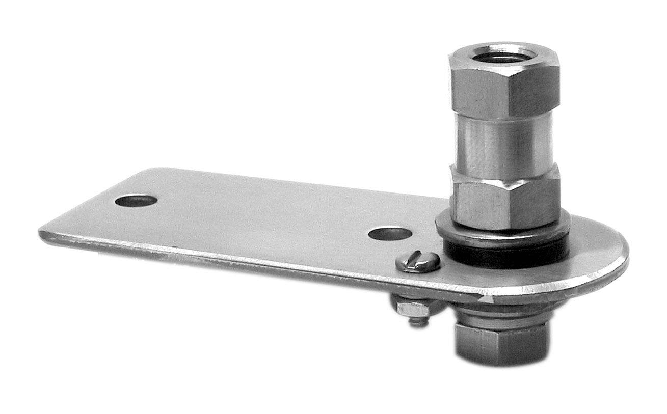 ACCESSORIES UNLIMITED - 3-1/2" STAINLESS STEEL FLAT ANTENNA MOUNTING BRACKET WITH 3/8"X24" LUG STUD