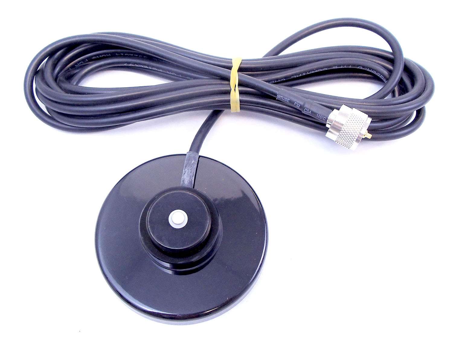 MAXRAD - 3-1/4" BLACK 3/4" NMO MAGNET MOUNT WITH 12' RG58AU COAX CABLE & PL259 CONNECTOR