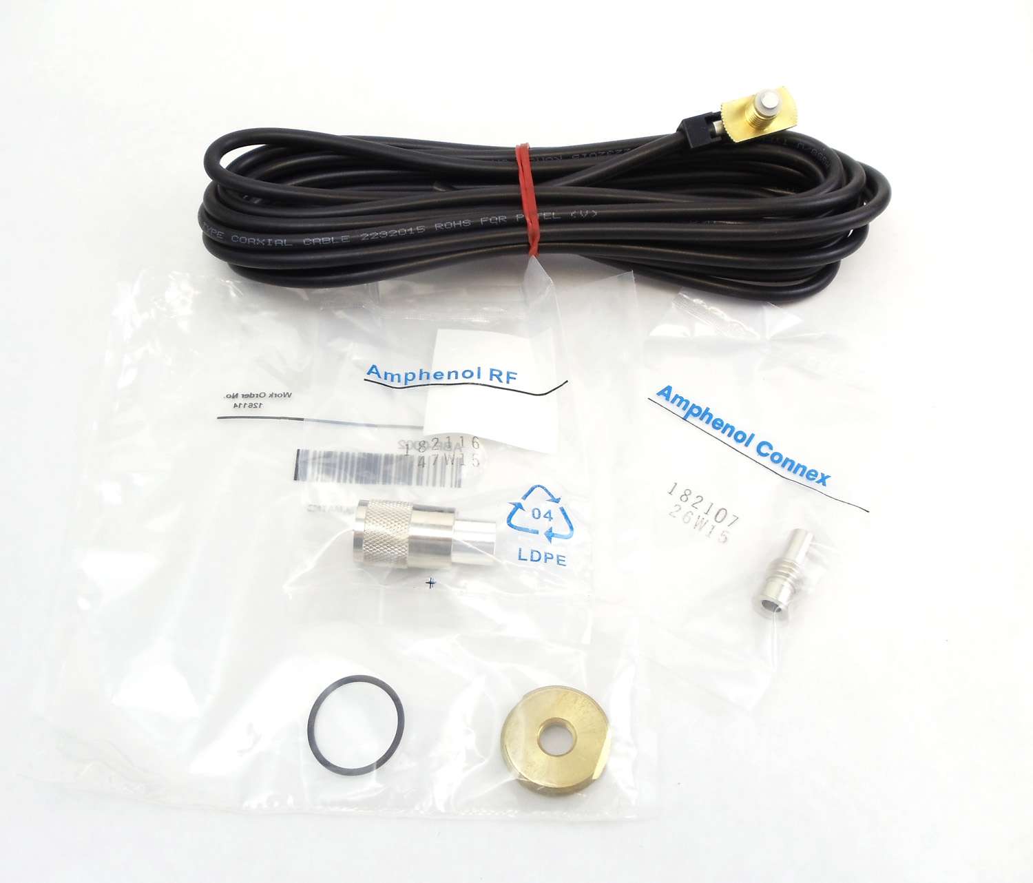 MAXRAD - 3/8" OR 3/4" HOLE MOUNT WITH 17' RG58U COAX CABLE & LOOSE PL259