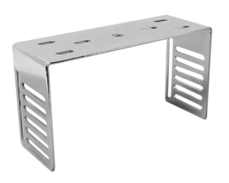 WORKMAN - CHROME HEAVY DUTY 8" WIDE X 4-1/2" TALL X 3" DEEP MOUNTING BRACKET WITH SLOTTED SIDES FOR MOUNTING RADIOS