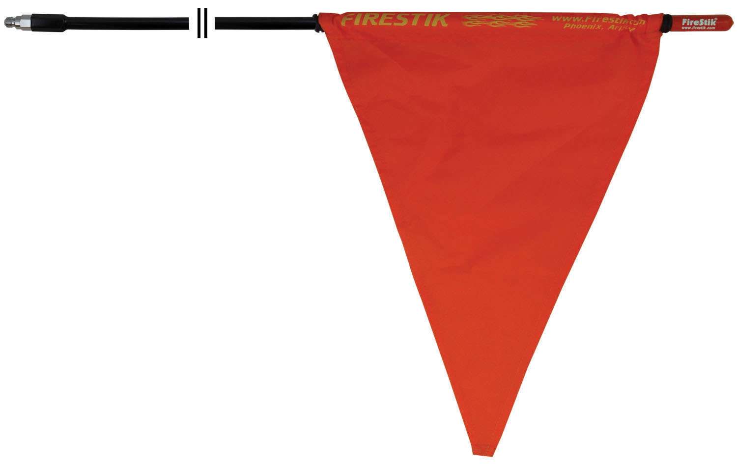 FIRESTIK - F5-B  5 FOOT 3/8"X24" THREAD BLACK MAST WITH ORANGE SAFETY FLAG