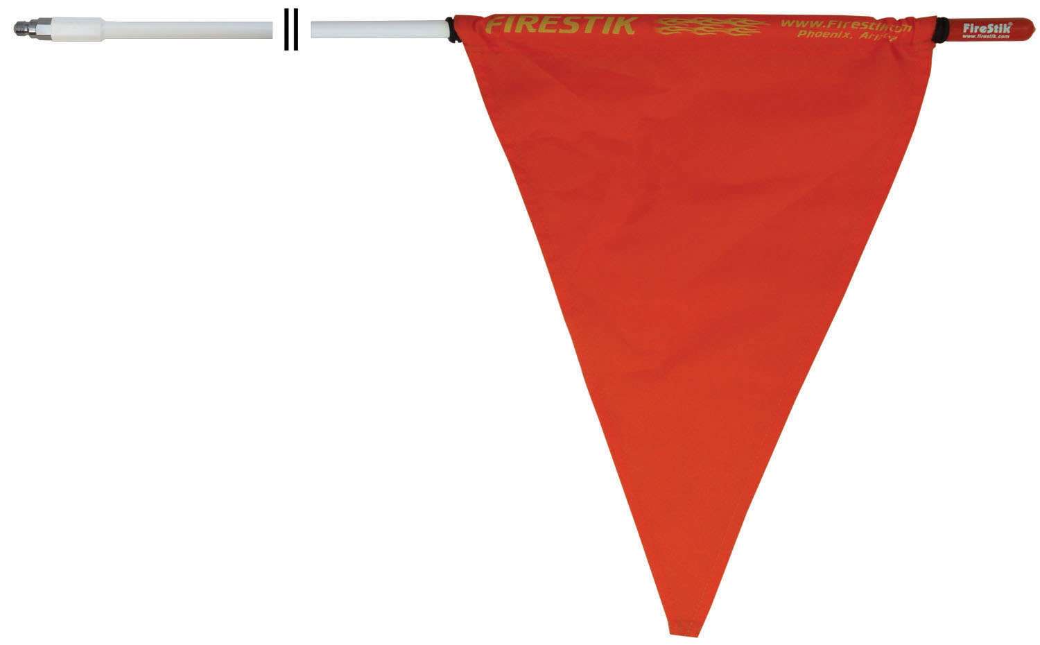 FIRESTIK - F5-W 5 FOOT 3/8"X24" THREAD WHITE MAST WITH ORANGE SAFETY FLAG