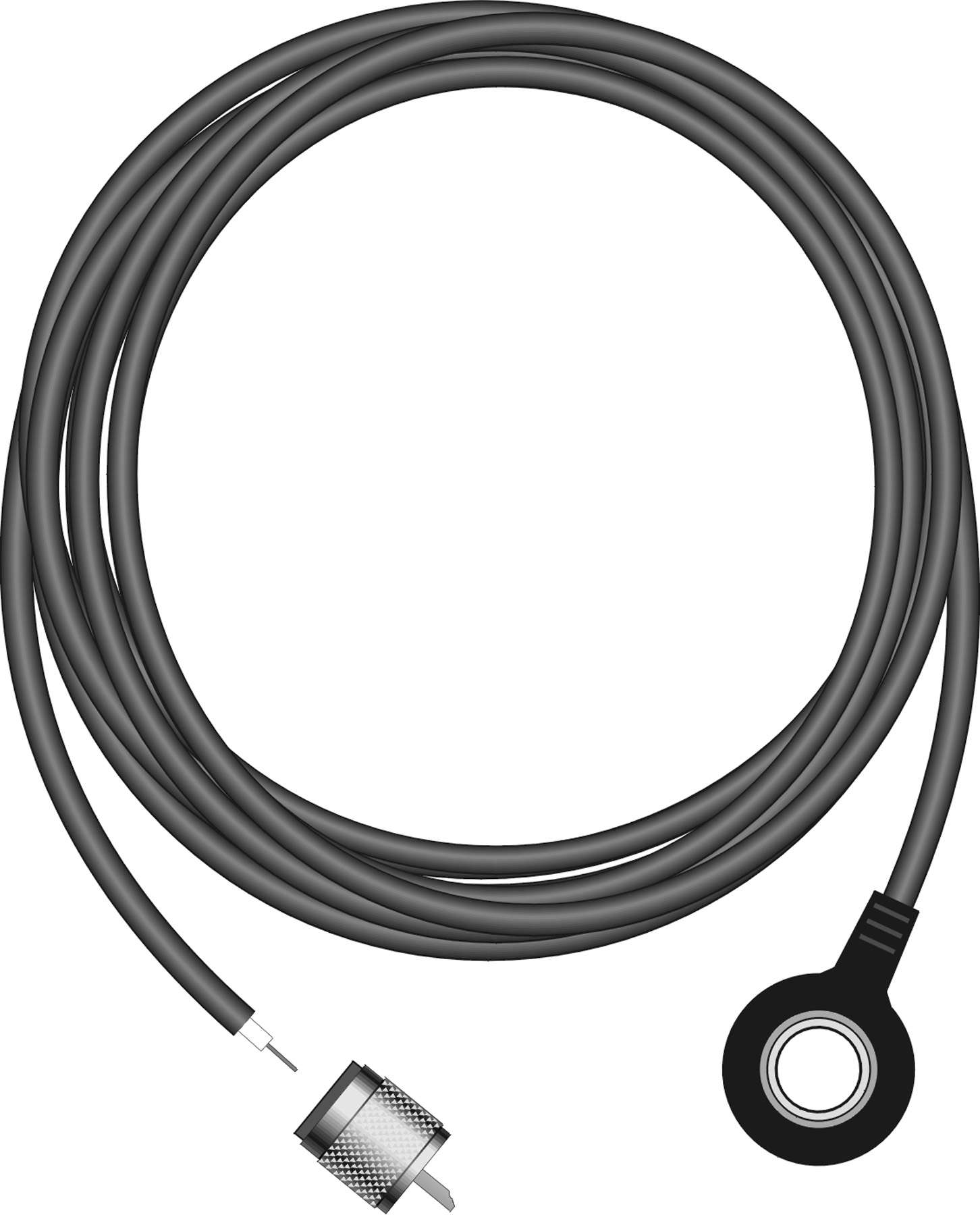 FIRESTIK - K8R18 SINGLE LEAD 18' RG58A/U COAX CABLE  WITH A FIRE-RING AND 1 PL259 CONNECTOR ON THE END
