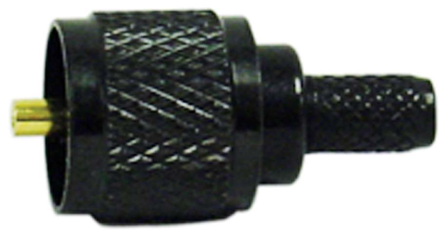 BLACK MINI UHF MALE CRIMP CONN (RG58/U)