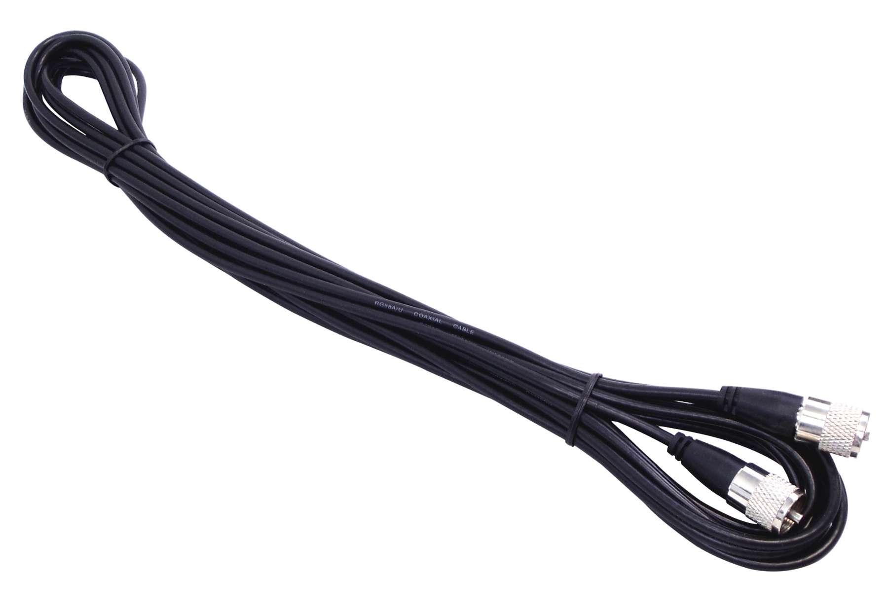 KALIBUR - 25 FOOT BLACK RG58A/U COAX CABLE ASSEMBLY WITH MOLDED PL259 CONNECTORS ON EACH END
