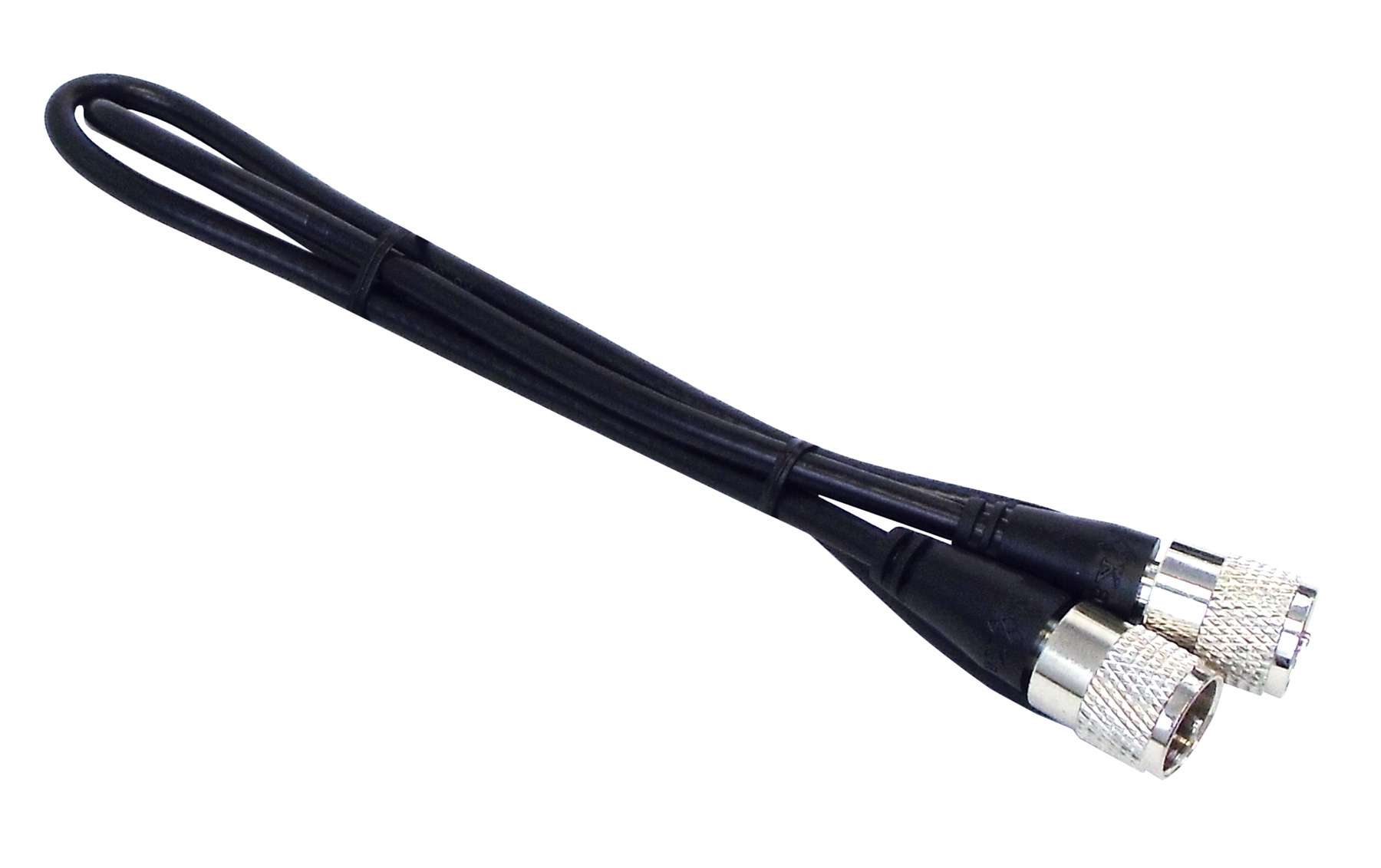 KALIBUR -  1 FOOT BLACK RG8X COAX CABLE ASSEMBLY WITH MOLDED PL259 CONNECTORS ON EACH END