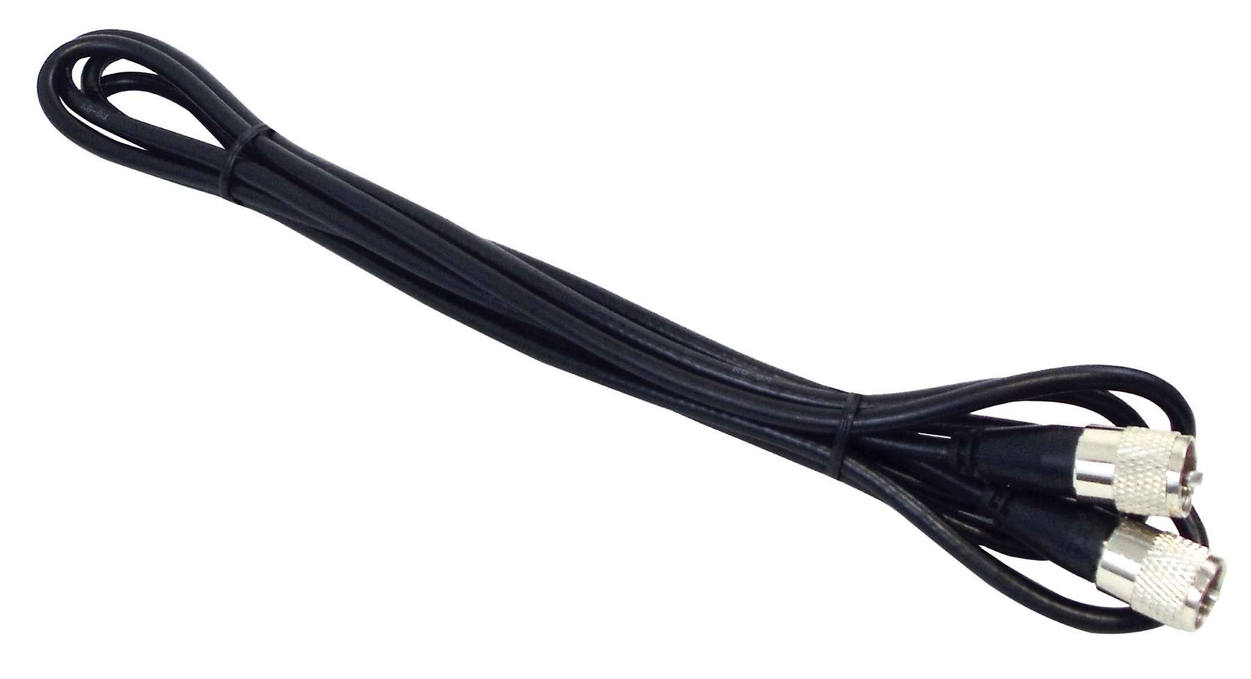 KALIBUR -  9 FOOT BLACK RG8X COAX CABLE ASSEMBLY WITH MOLDED PL259 CONNECTORS ON EACH END