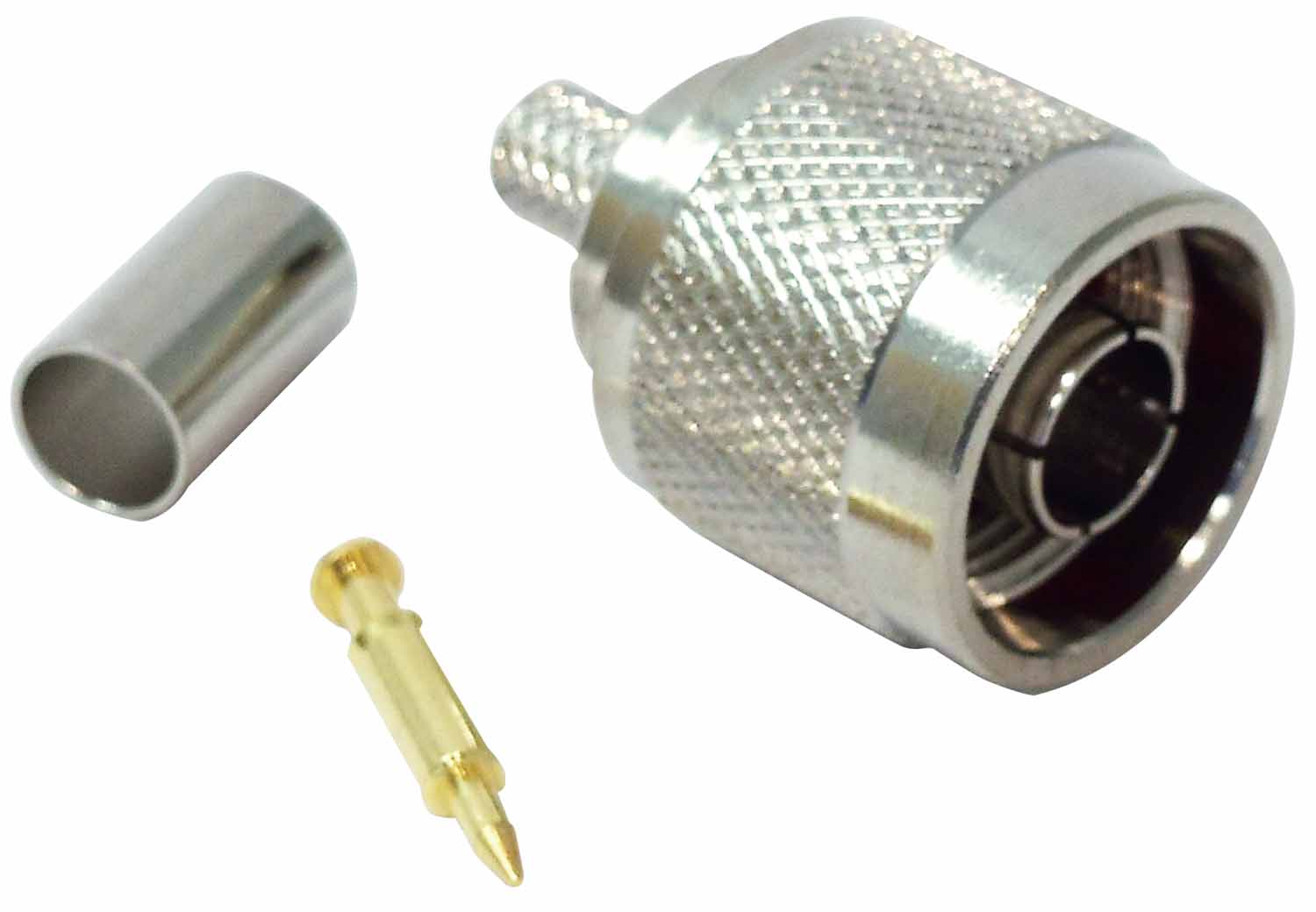 N MALE CRIMP CONNECTOR FOR RG8X COAX CABLE