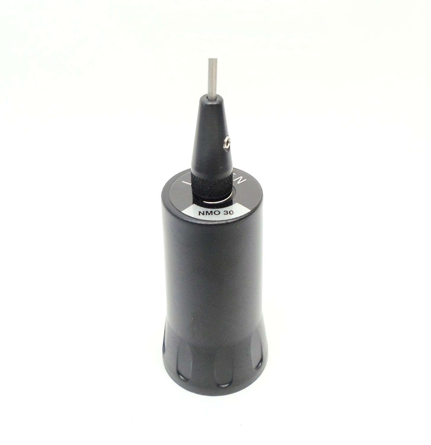 LARSEN - 30-35 MHZ UNITY GAIN ANTENNA WITH BLACK COIL & & .100 DIAMETER CHROME WHIP