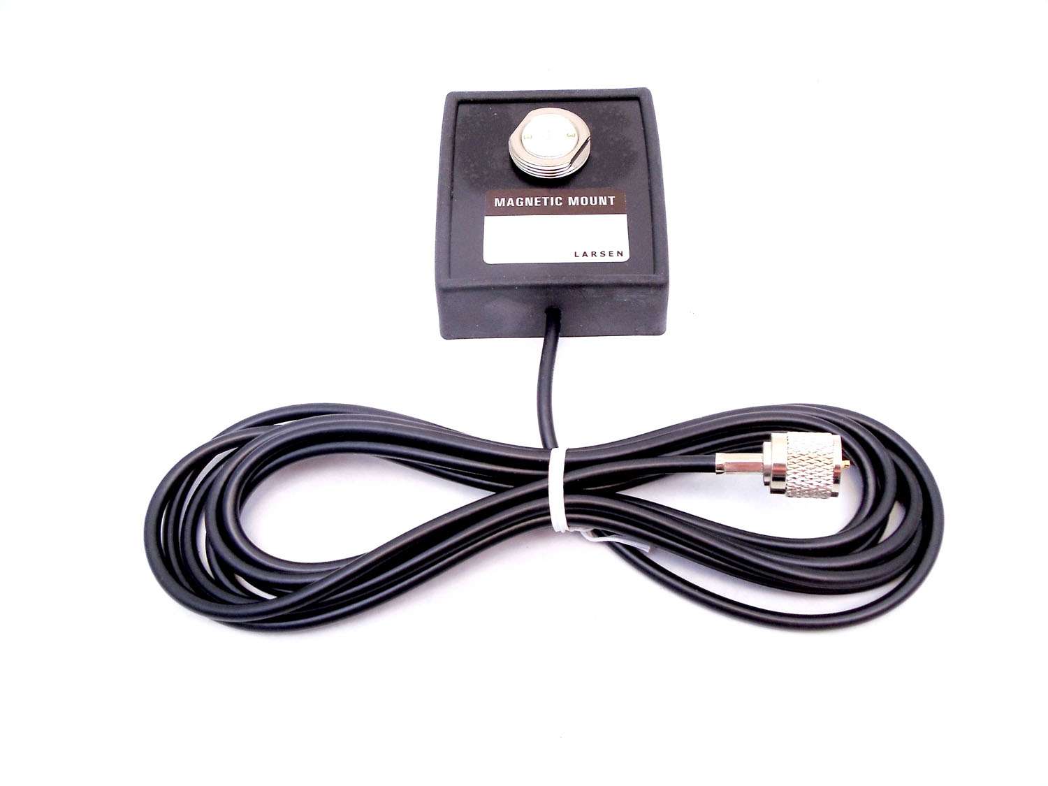 LARSEN -  NMO MAGNETIC MOUNT FOR 3/4" THREADED BASE ANTENNAS WITH 12' COAX CABLE & INSTALLED UHF (PL259) CONNECTOR