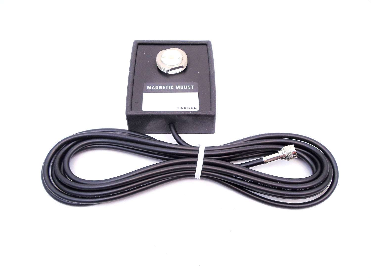 LARSEN -  NMO MAGNETIC MOUNT FOR 3/4" THREADED BASE ANTENNAS WITH 12' COAX CABLE & INSTALLED MINI UHF (MPL) CONNECTOR