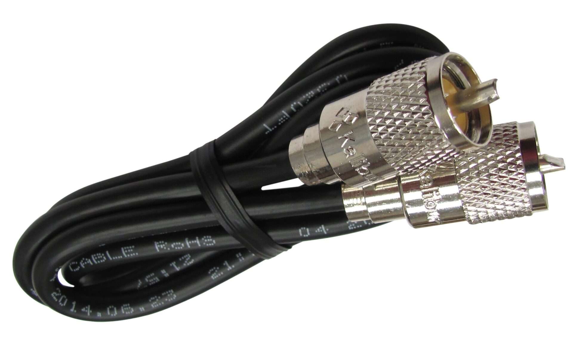PROCOMM - 3' RG8X SINGLE LEAD BLACK COAX CABLE WITH SOLDERED PL259 CONNECTORS ON EACH END