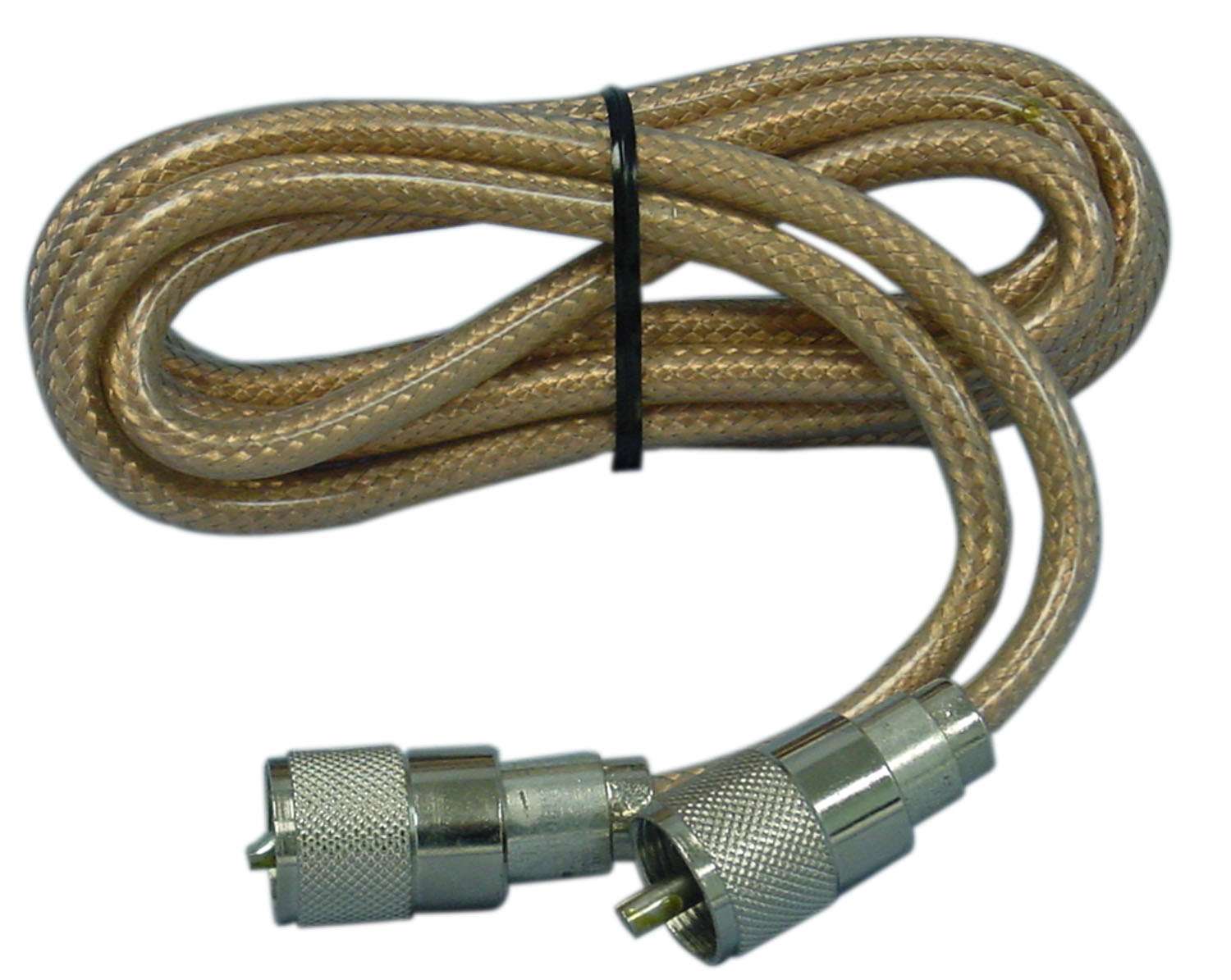 6 FOOT RG8X CLEAR WRAP JACKET COAX CABLE WITH SOLDERED PL259 CONNECTORS