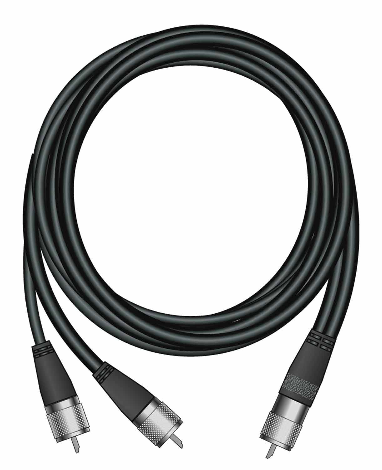 FIRESTIK - R9A  9' DUAL LEAD RG59A/U CO-PHASE COAX CABLE WITH PL259 CONNECTORS