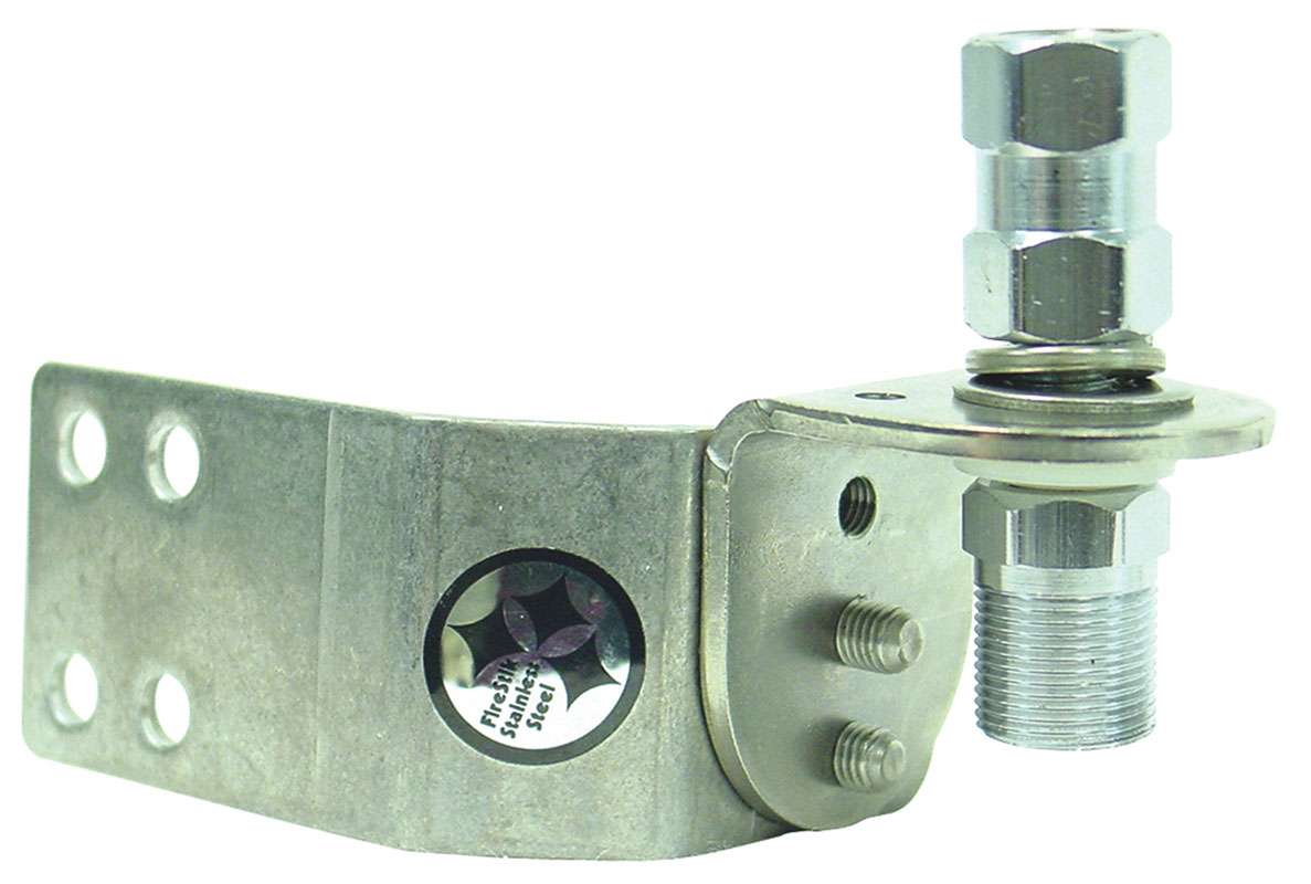 FIRESTIK - SS-204A STAINLESS STEEL HATCHBACK & DOOR EDGE SWIVEL ANTENNA BRACKET WITH K4A SO239 STUD