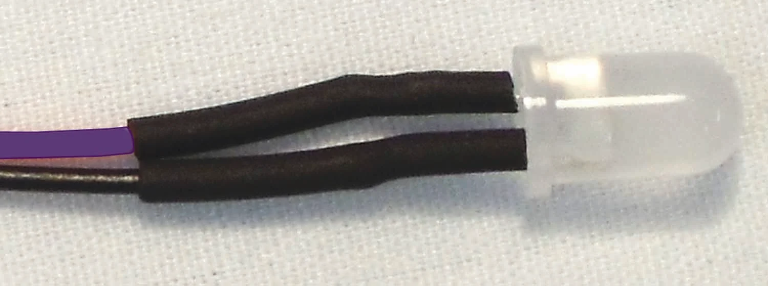 10PK. 3MM 12 VOLT LED W/10" LEADS (PURPLE)