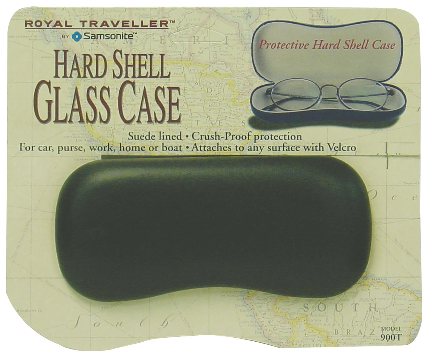 SAMSONITE -  HARD SHELL GLASS CASE WITH SUEDE LINING, CRUSH PROOF PROTECTION