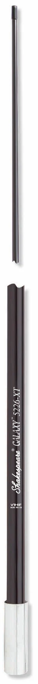 SHAKESPEARE - 5226XT-B GALAXY 8' HEAVY DUTY 100 WATT 6DB GAIN VHF MARINE ANTENNA WITH BLACK FINISH, 20' RG8X COAX & PL259