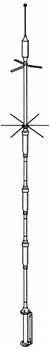 HUSTLER - 5BTV 5 BAND (10-15-20-40 & 75 OR 80 METERS) FIIXED VERTICAL BASE STATION ANTENNA
