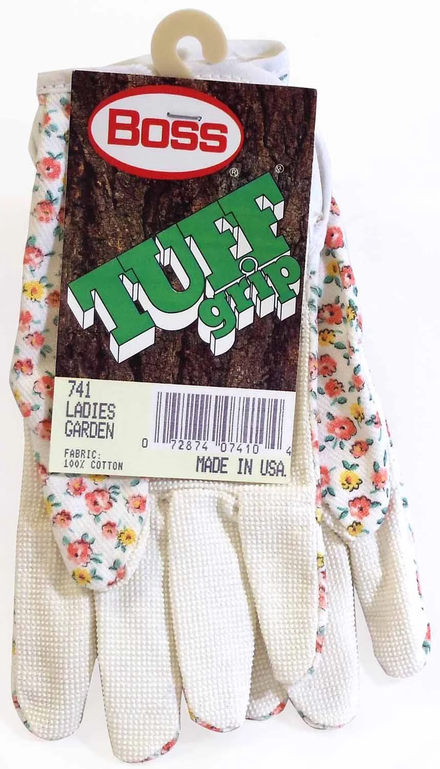 BOSS - TUFF GRIP LADIES COTTON GARDEN GLOVES WITH TEXTURED GRIP ON PALM (1 PAIR)