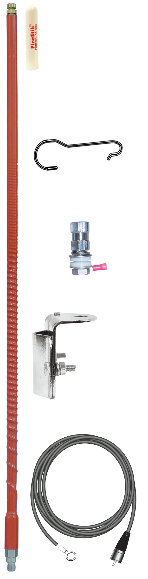 FIRESTIK - FG4648-R  4 FOOT NO GROUND PLANE CB SINGLE MIRROR MOUNT ANTENNA KIT IN RED