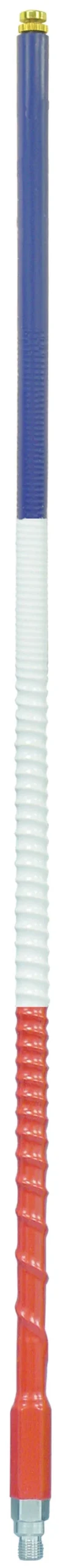 FIRESTIK - FS4-USA 4 FOOT HEAVY DUTY 900 WATT TOP LOADED 5/8 WAVE CB ANTENNA WITH 3/8"X24? THREADED BASE IN RED, WHITE & BLUE