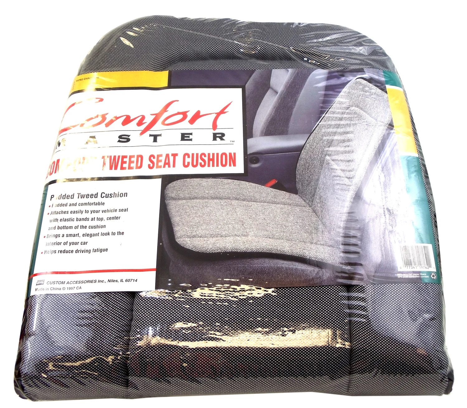 COMFORT MASTER - CHARCOAL PADDED TWEED SEAT CUSHION
