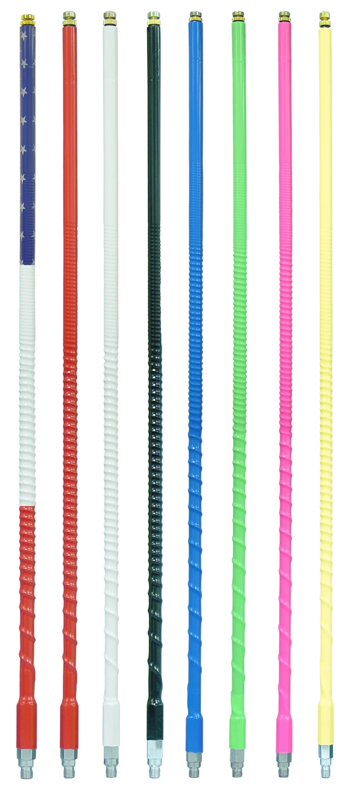 FIRESTIK - FS5-Y 5 FOOT HEAVY DUTY 1,000 WATT TOP LOADED 5/8 WAVE CB ANTENNA WITH 3/8"X24" THREADED BASE IN NEON YELLOW