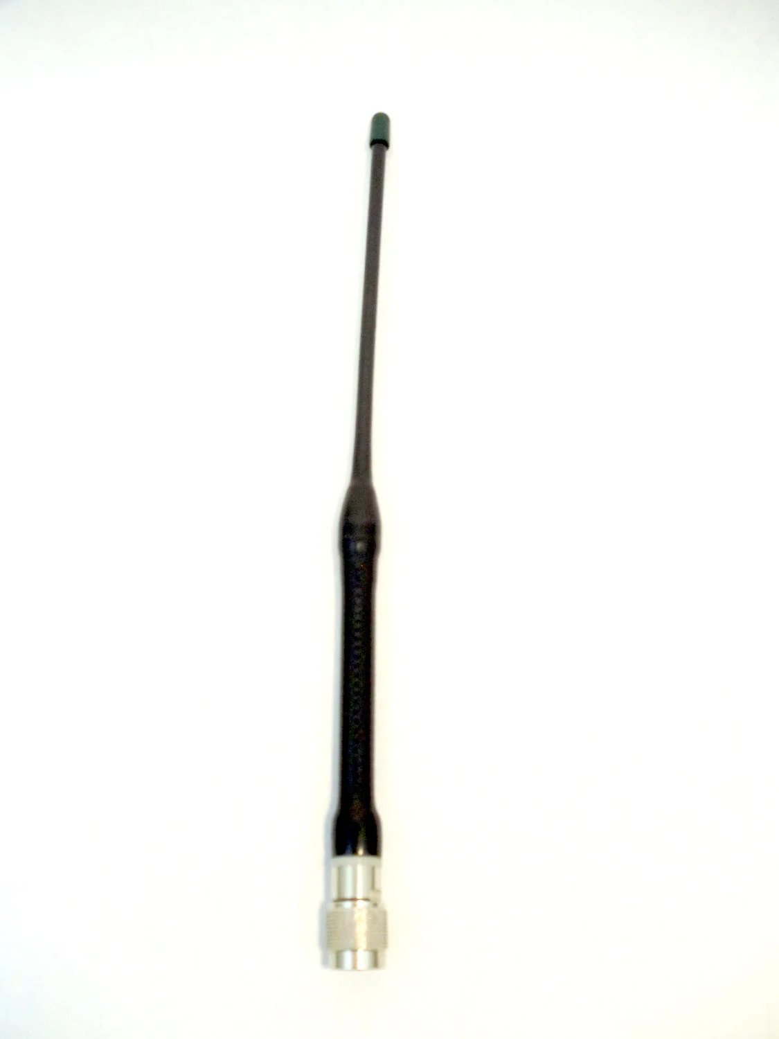 LARSEN - 10-1/2" TALL 1/4 WAVE HELICAL 142 MHZ RUBBER KULDUCKIE WITH TNC MALE COAXIAL CONNECTOR UN-SKIRTED (GREEN CAP)