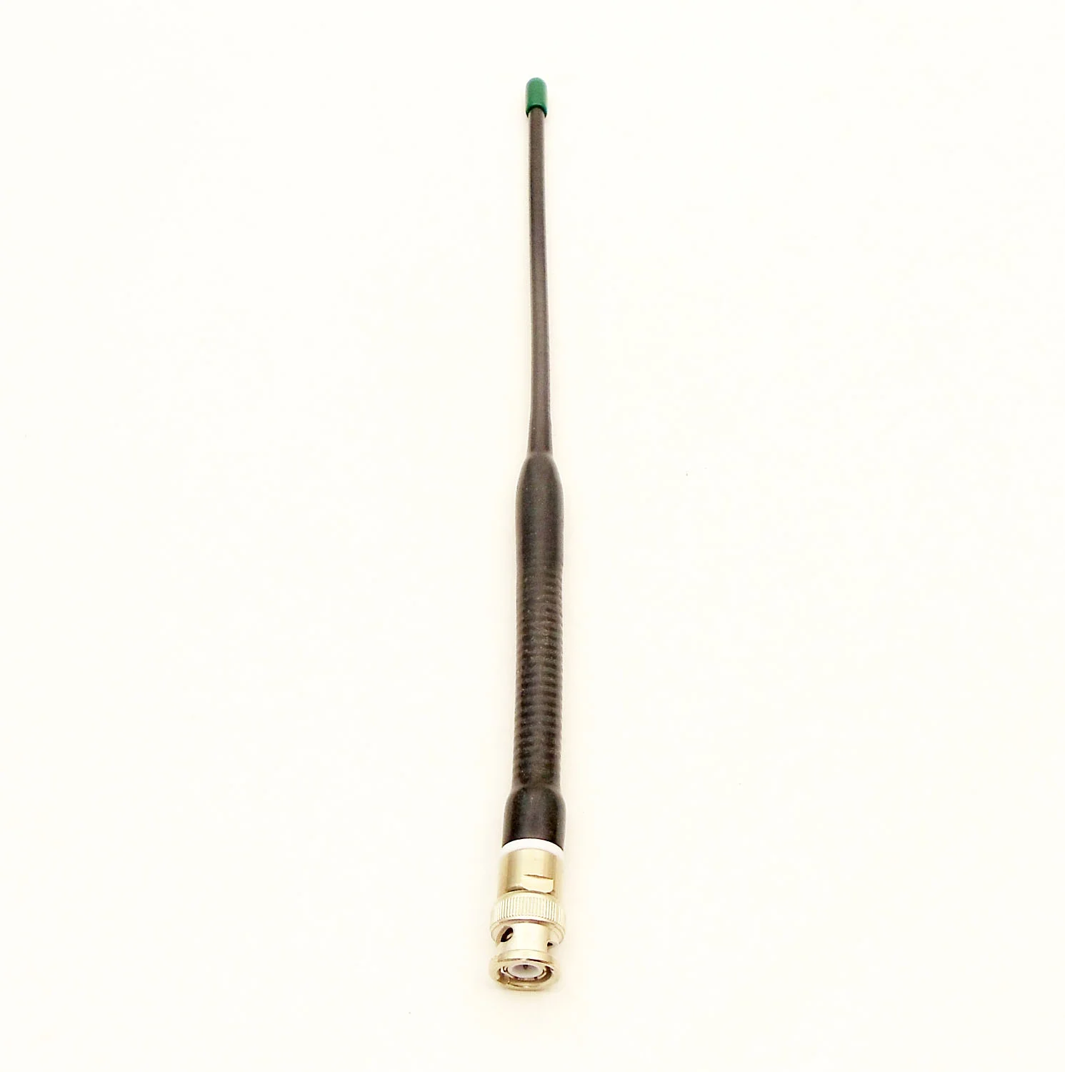 LARSEN - 10-3/4" TALL 142MHZ 1/4 WAVE RUBBER KULDUCKIE WITH BNC MALE COAXIAL CONNECTOR (GREEN CAP)