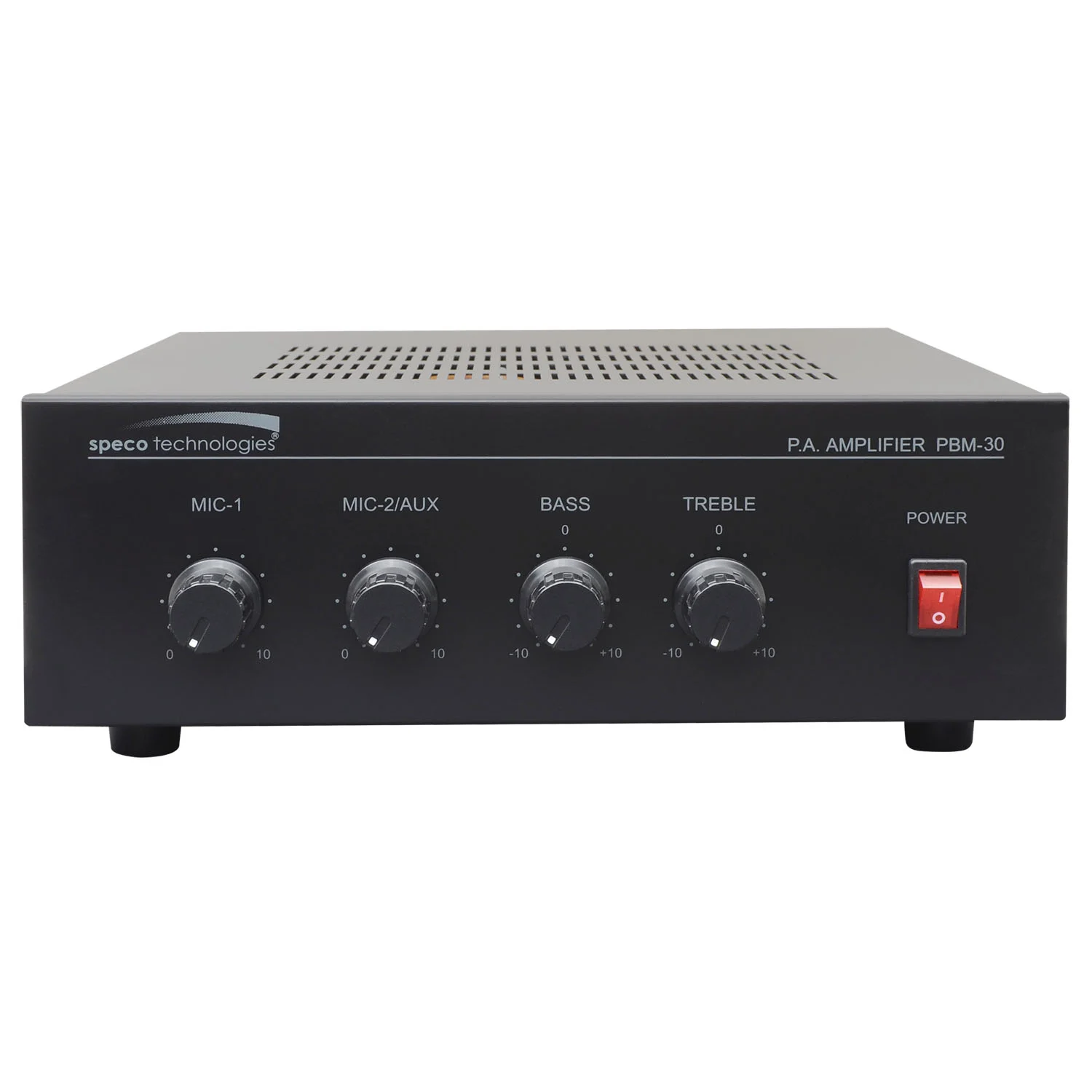 30 WATT RMS 110 VOLT AC PUBLIC ADDRESS AMPLIFIER WITH 2 MICROPHONE INPUTS/AUX/AUTO MUTE
