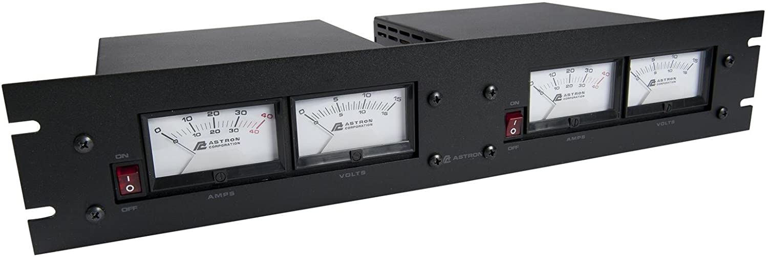 ASTRON - SRM30M2 25 AMP, 30 MAX AMP, DUAL METERED SWITCHING POWER SUPPLY IN RACK MOUNT