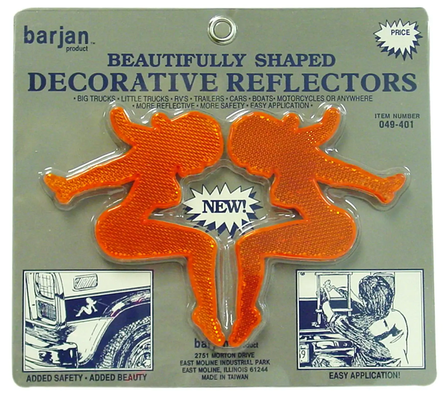 SITTING LADY STICK ON AMBER REFLECTOR  - 2 PER PACK
