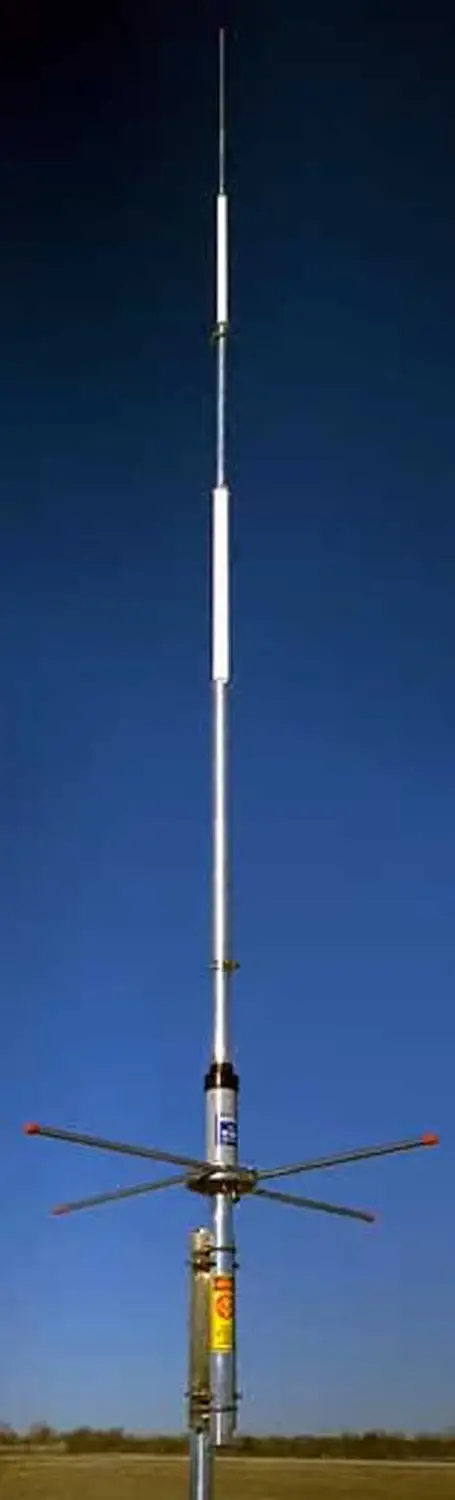 HUSTLER - 15'-4" 600 WATTS FM, 7DB GAIN OMNI DIRECTIONAL 154-161 MHZ  SHUNT FED DIRECT GROUND BASE STATION ANTENNA WITH N TYPE FEMALE CONNECTOR