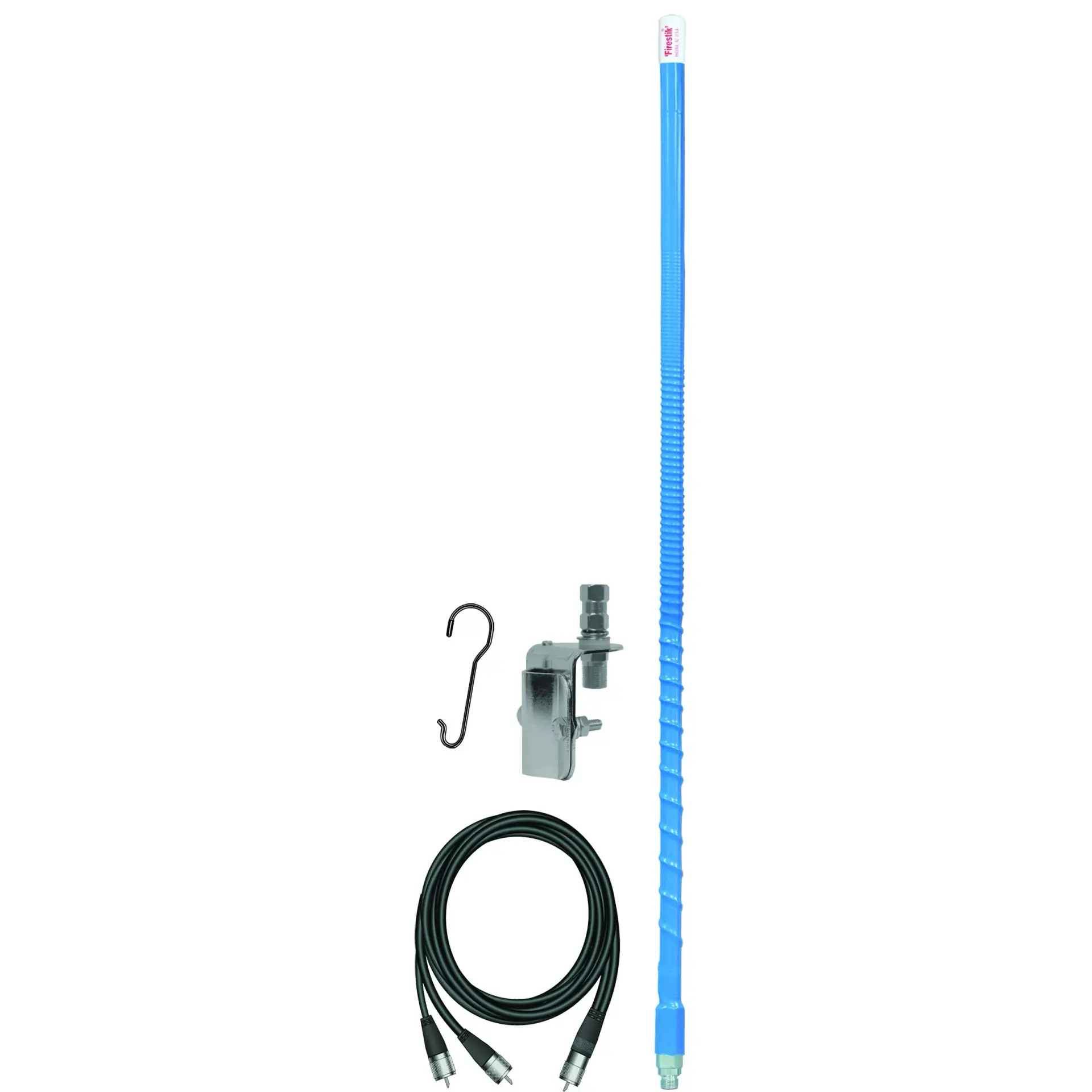 FIRESTIK - KW3-SMK 3' 300W Original Series Trim-to-Tune Fiberglass Single Mirror Mount CB Antenna Kit