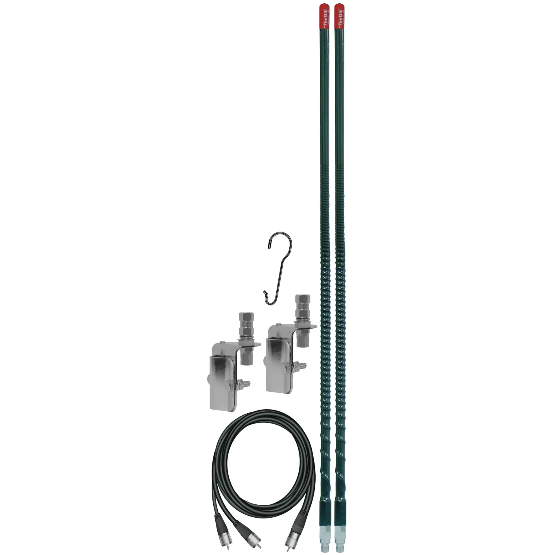 Firestik - KW3-DMK 3 Foot 300 Watt Original Series Trim-to-Tune Fiberglass Dual Mirror Mount CB Antenna Kit