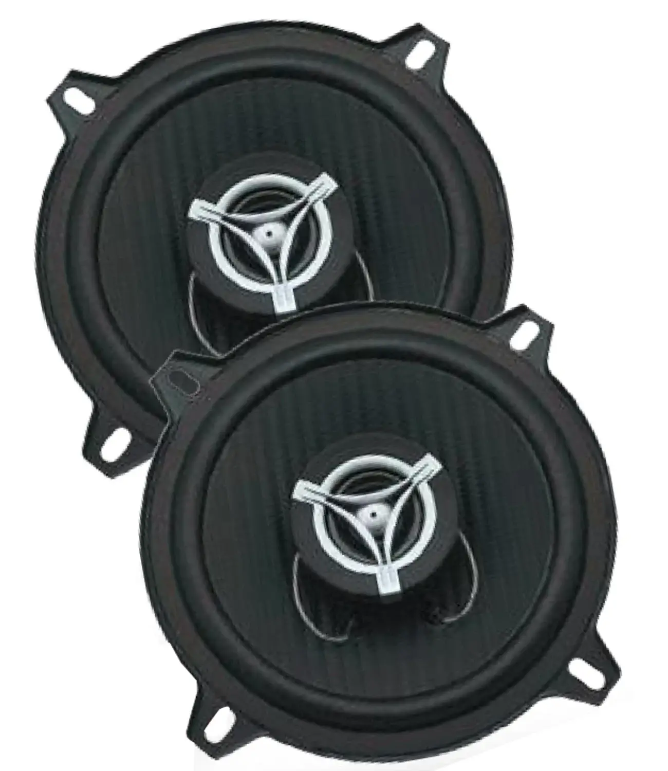 POWER ACOUSTIK - EF52 5.25" 2-WAY 300 WATT 4 OHM COAXIAL SPEAKER PAIR WITH CARBON FIBER INJECTED POLYPROPYLENE CONE, 1" VOICE COIL ON ALUMINUM FORMER, 1.2" BALANCED DOME TWEETER & CUSTOM GRILLS